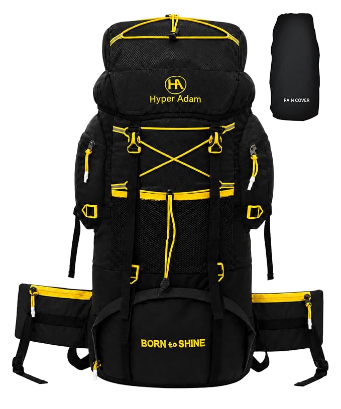 Hyper Adam Rucksack Bags | 75 Litres Travel Bag For Men | Tourist Bag For Travel | Backpack For Hiking Trekking Bag Mountain Bag For Camping | Rain Cover