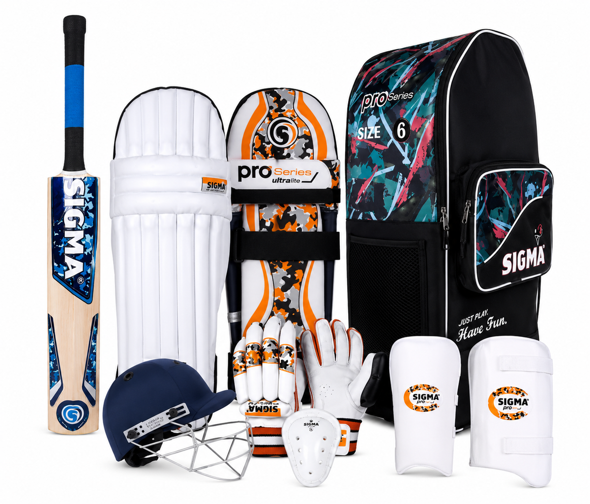 Sigma Cricket Kit Pro Series | Complete Professional Cricket Kit with Kashmir Willow Bat | Premium Cricket Kit Set