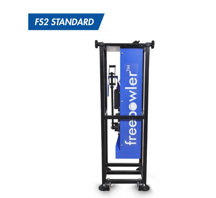 Freebowler Superthrower Standard is an FS2 automated, arm‑simulated and portable cricket bowling machine designed to throw real balls at adjustable speeds for realistic net practice.