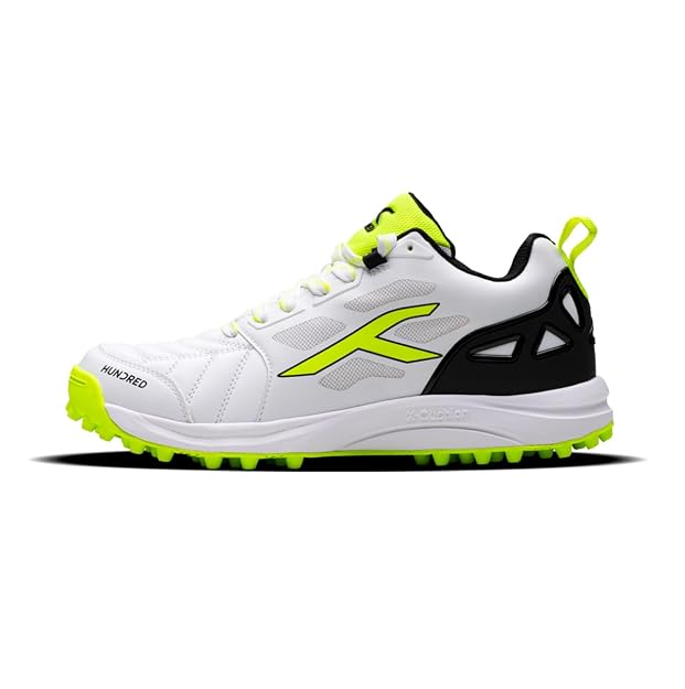 Hundred TerraField Cricket Shoes | TerraSpike Rubber Studs | Embedded Support Plate for Stability | Lightweight & Durable