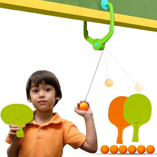 Door Hanging Table Tennis Trainer for Kids | Indoor Ping Pong Game Set with 2 Rackets and 5 Balls | Fun Sports Toy for Boys and Girls Ages 5 Plus | Safe Non-Toxic Indoor Play Activity