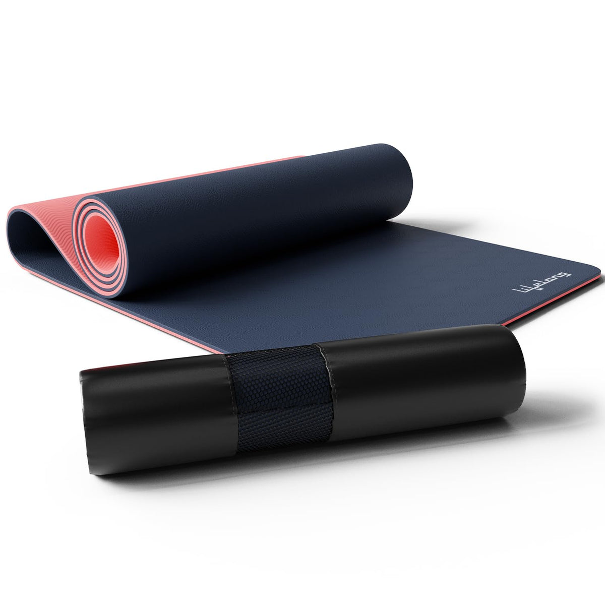 Lifelong 6mm Dual Color TPE Material Anti-Slip Yoga Mat for Home, Gym, Yoga, Workout and Exercise for Women & Men (6 Months Warranty,Llym115), Navy Blue/Blue