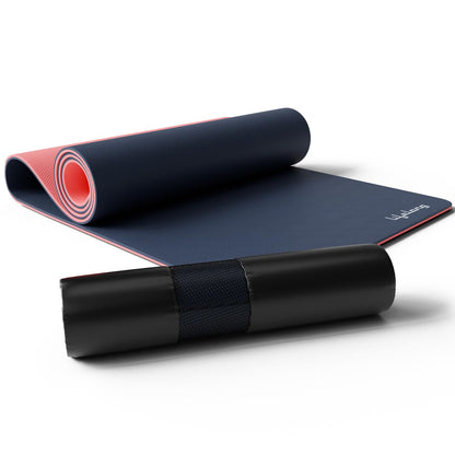 Lifelong 6mm Dual Color TPE Material Anti-Slip Yoga Mat for Home, Gym, Yoga, Workout and Exercise for Women & Men (6 Months Warranty,Llym115), Navy Blue/Blue