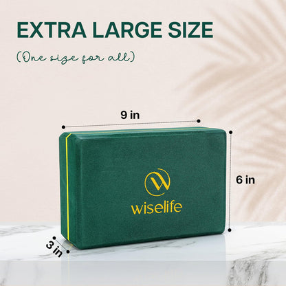 WiseLife Bottle Green Yoga Block | Yoga Brick, High Density Premium EVA Foam Material, Soft Surface for balance, support & performance, Yoga Props(Pack of 1, Extra Large Size)