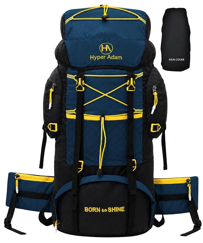 Hyper Adam Rucksack Bags | 75 Litres Travel Bag For Men | Tourist Bag For Travel | Backpack For Hiking Trekking Bag Mountain Bag For Camping | Rain Cover