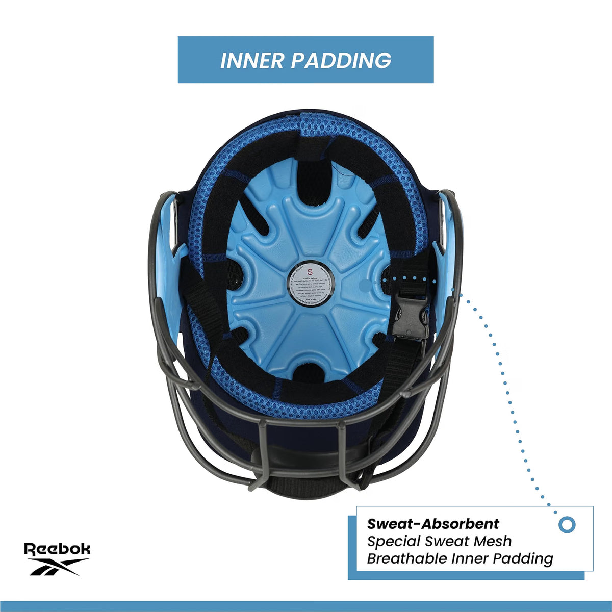 Reebok Super Drive Cricket Helmet (Adjustable Steel Grill), Lightweight)