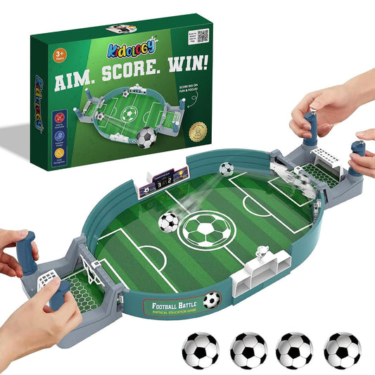 Kidology Football Table Interactive Game for Kids | Indoor Mini Football Board Game 2 Players | Portable Table Football Soccer Game Set with Balls, Goals & Controllers | Fun Sports Toy & Gift for Kids