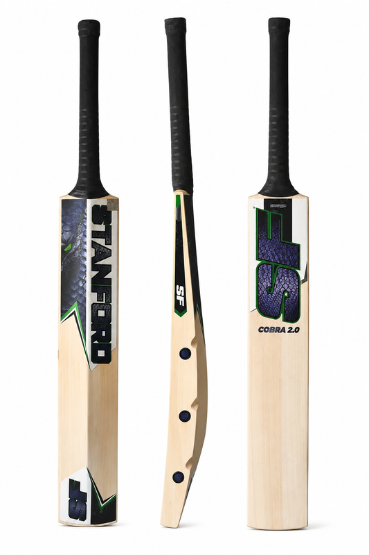 SF Cobra 2.0 Kashmir Willow Cricket Bat | Premium Kashmir Willow Cricket Bat for Leather & Tennis Ball | Size 4 to Full Size