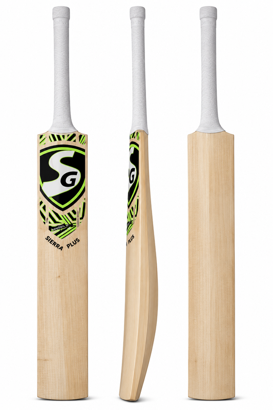 SG Sierra Plus Kashmir Willow Cricket Bat | Premium Kashmir Willow Cricket Bat for Leather & Tennis Ball | Size 4 to Full Size