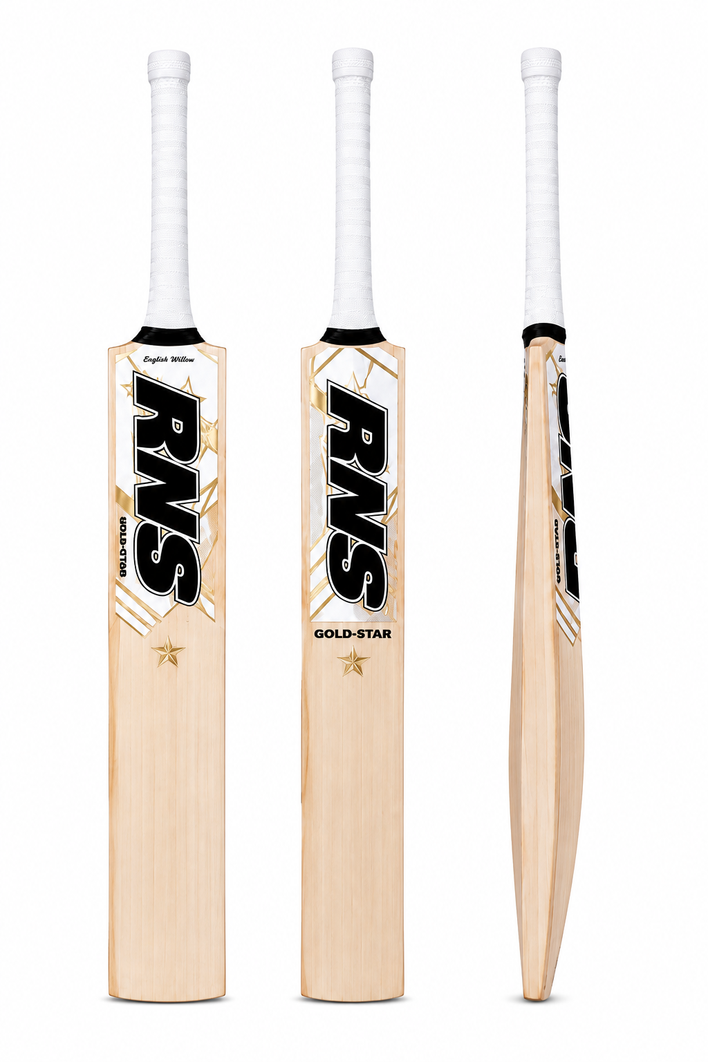 RNS Gold Star English Willow Cricket Bat | Premium Grade English Willow Professional Cricket Bat | Size 4 to Full Size