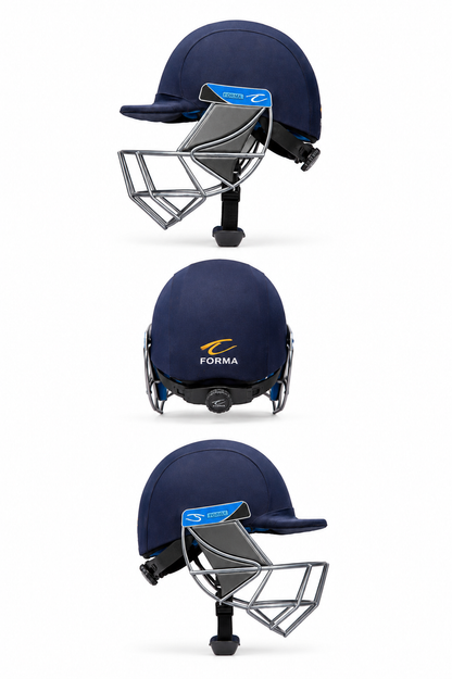 Forma Pro Axis TNM MED Cricket Helmet | Professional Cricket Helmet with Steel Visor | Navy