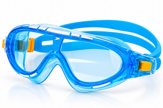 Unisex Adult Rift Clear-Lens Swim Goggles - Bondi Blue & White | Anti-Fog UV Protection Swimming Goggles