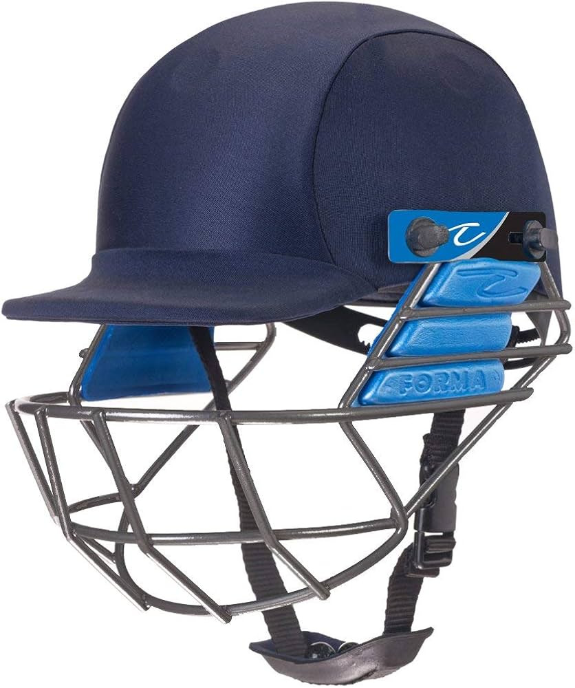 Forma Pro SRS MST MED Cricket Helmet | Professional Cricket Batting Helmet with Steel Visor | Navy
