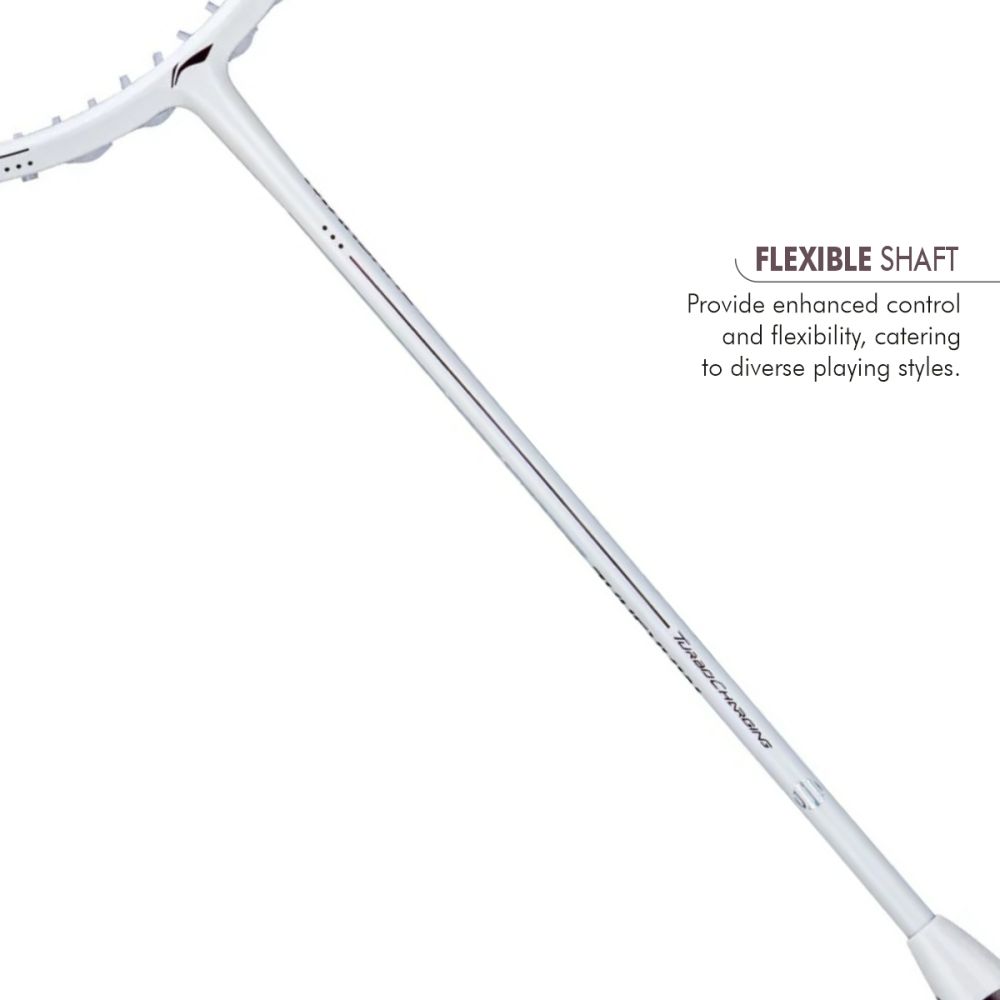Li-Ning Turbo Charging Marshal Unstrung Badminton Racket | Professional Carbon Fiber Badminton Racquet | White