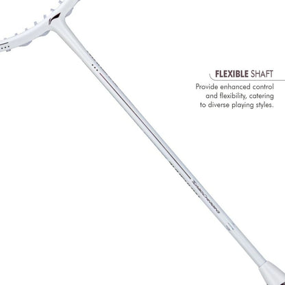 Li-Ning Turbo Charging Marshal Unstrung Badminton Racket | Professional Carbon Fiber Badminton Racquet | White