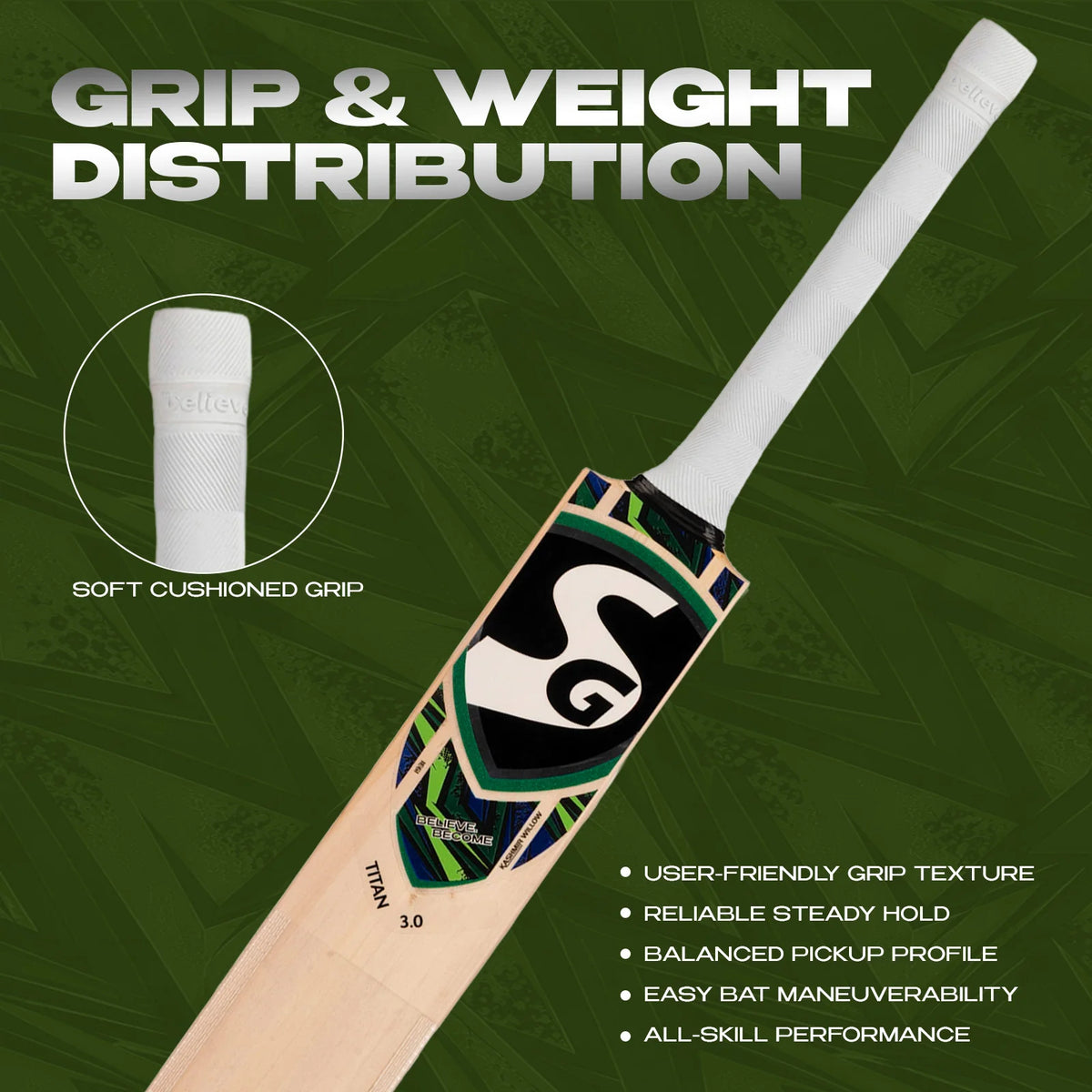 SG Titan 3.0 Kashmir Willow Bat