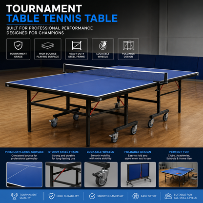 KTR Matco Tournament Table Tennis Table | Professional Indoor TT Table with Foldable Design | Tournament Grade