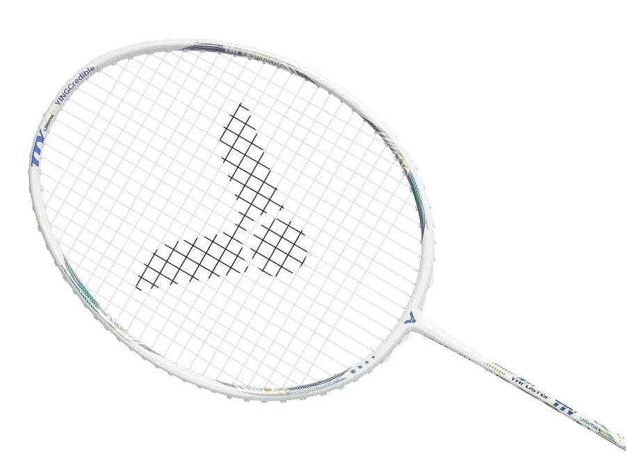Victor Thruster TTY Ultima Badminton Racket | Professional High Modulus Graphite Power Racquet | White